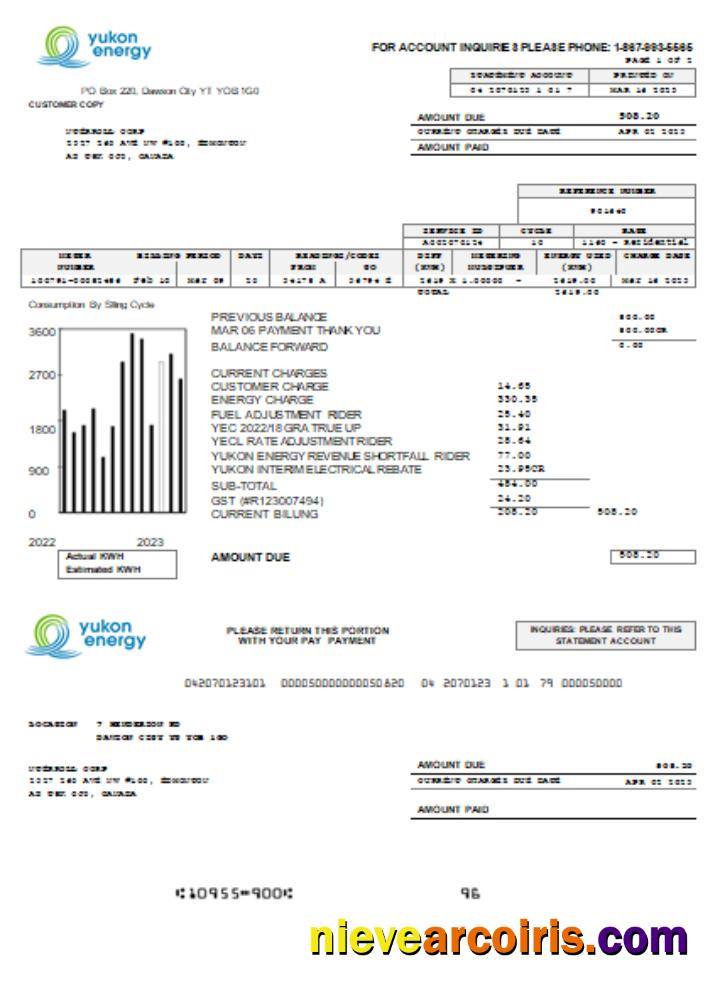 Yukon Energy utility business bill